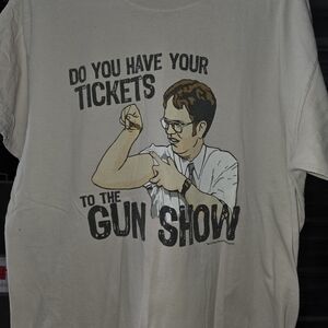 Men's White Graphic Tee with Humorous Print